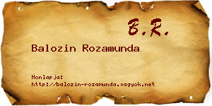 Balozin Rozamunda névjegykártya